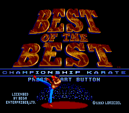 Best of the Best - Championship Karate Title Screen
